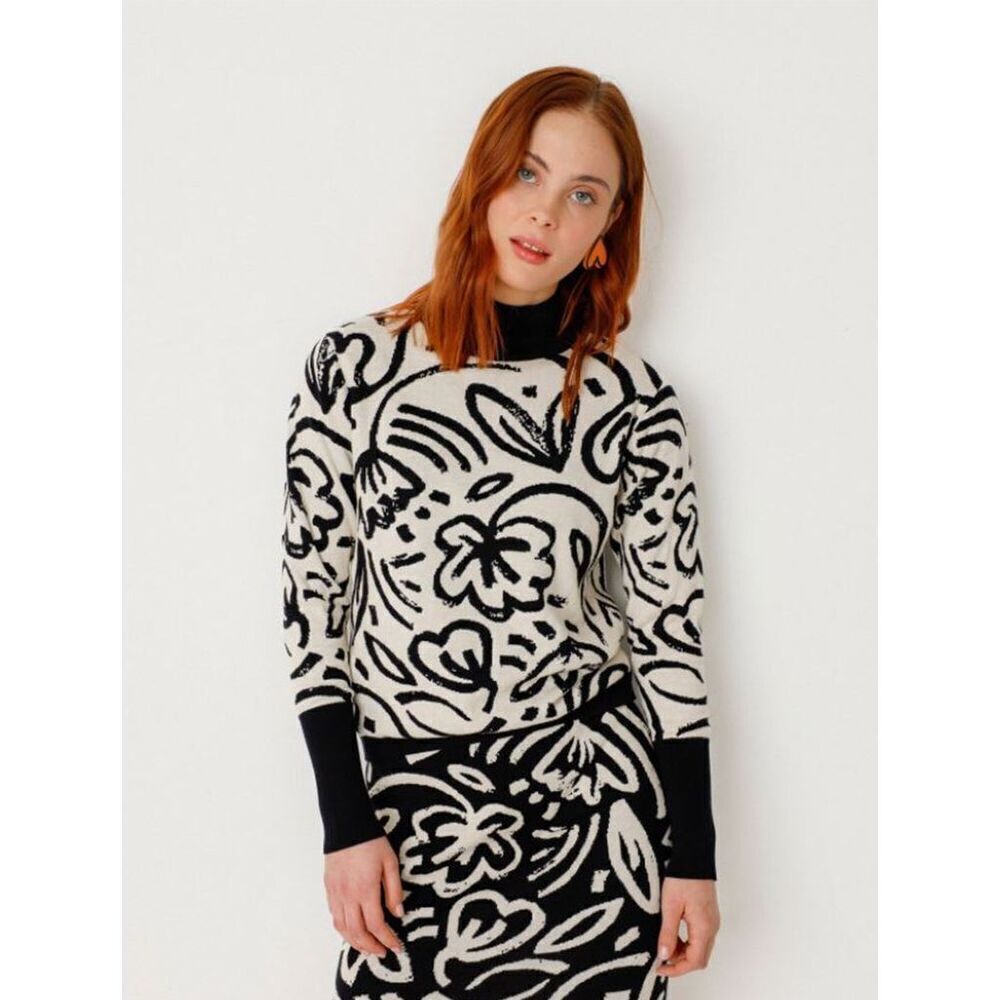 NEW SKFK‎ Dunxie Sweater size 4 Garden Floral Cream Pink